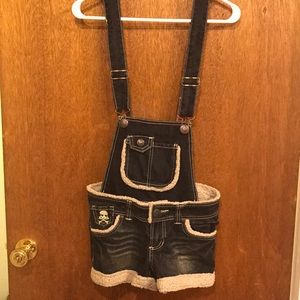 Denim shorts overalls